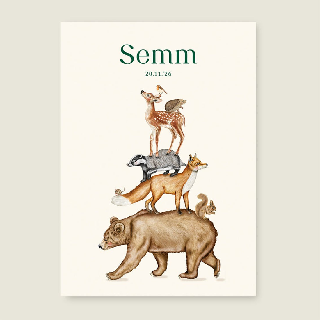 Geboortekaartje Animal Tower - Story of July