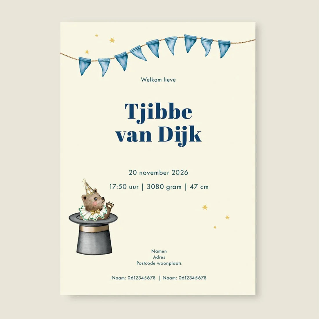 Geboortekaartje Bear With Me - Story of July