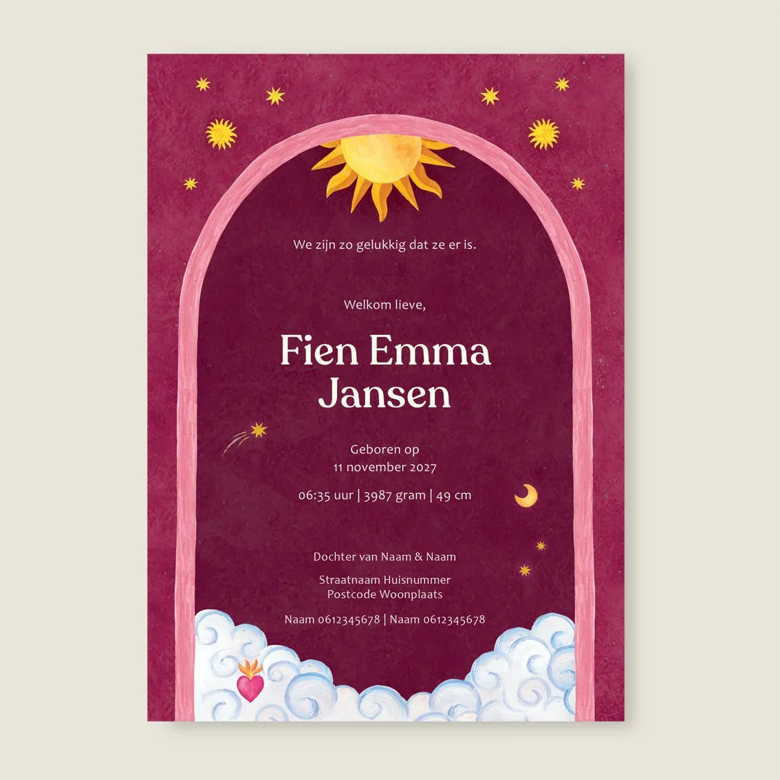 Geboortekaartje Bow Panther - Story of July