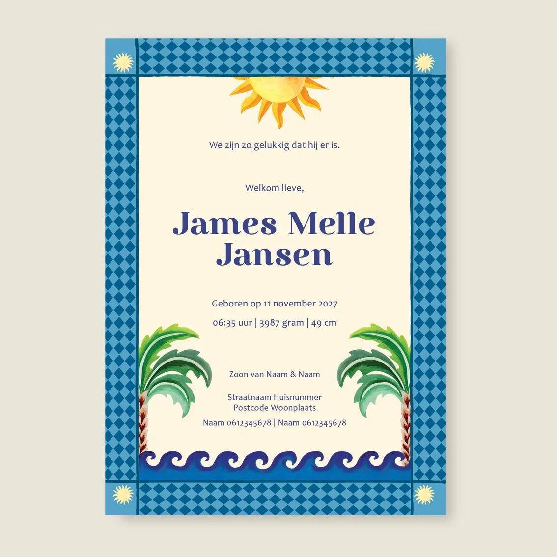 Geboortekaartje Cute Little Whale - Story of July