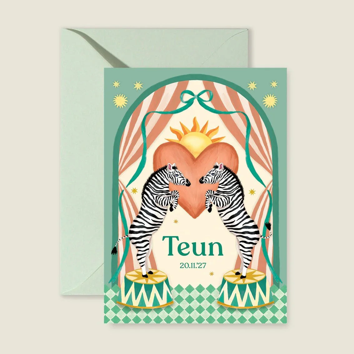 Geboortekaartje Dancing Zebras - Story of July
