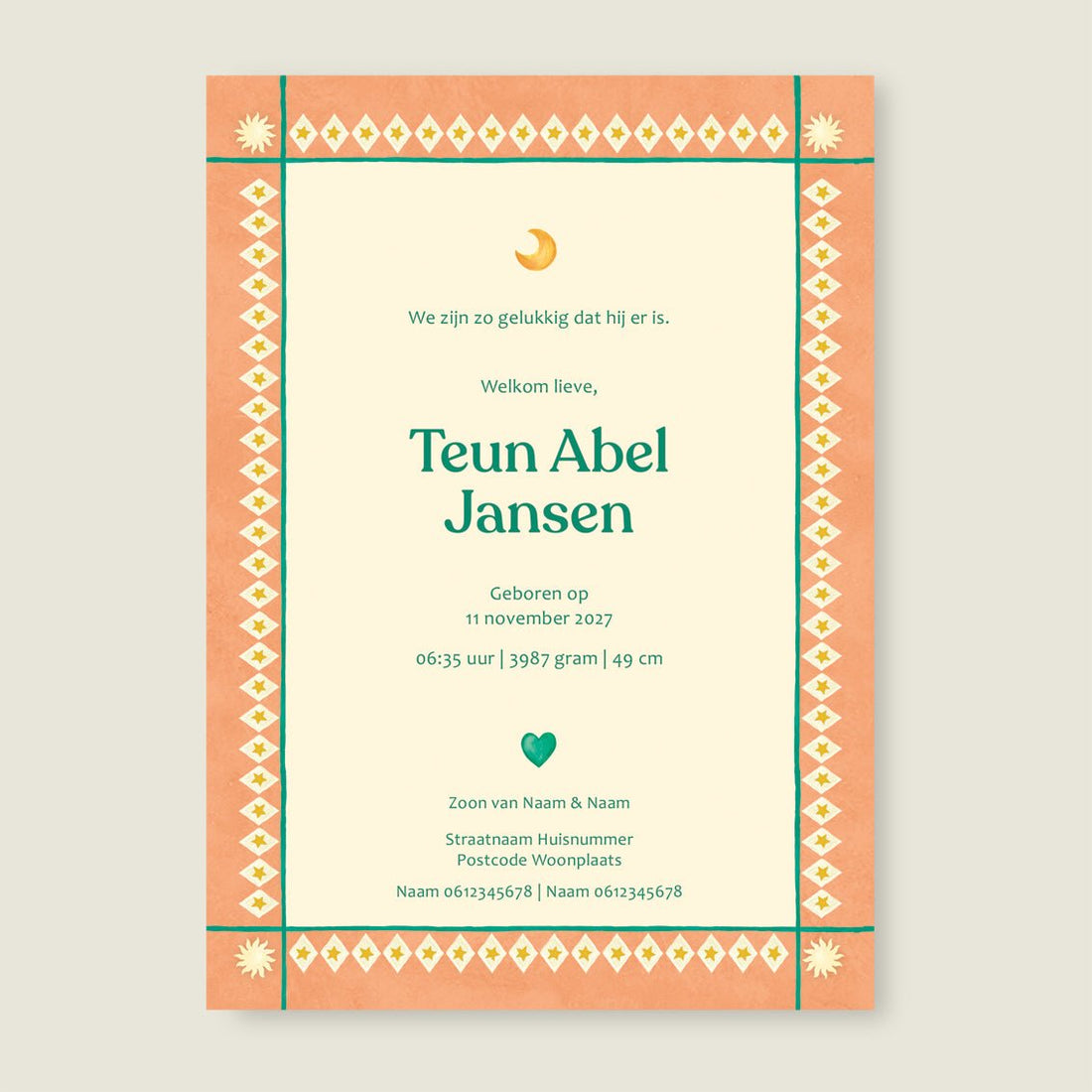 Geboortekaartje Dancing Zebras - Story of July