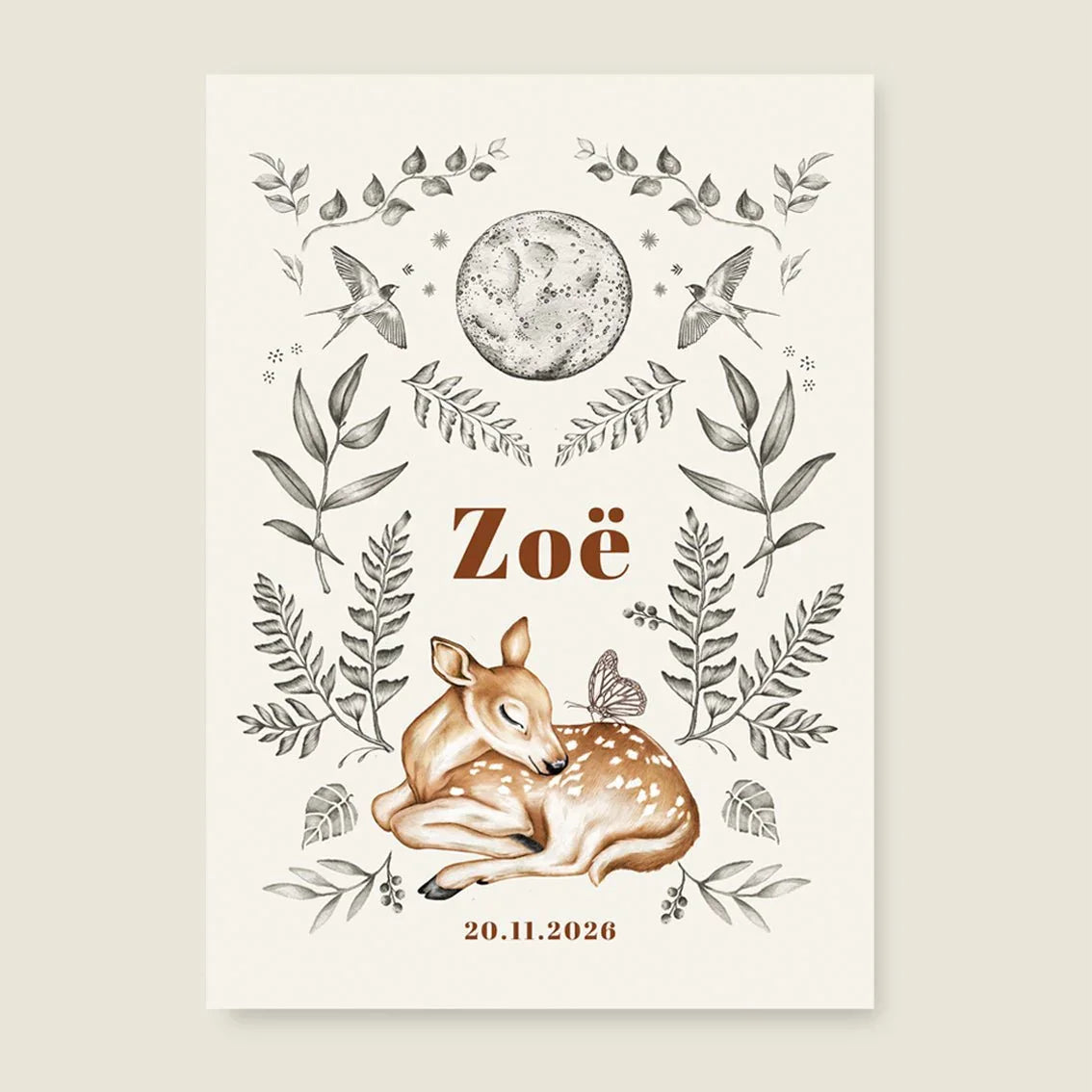 Geboortekaartje Little Dear Offwhite - Story of July