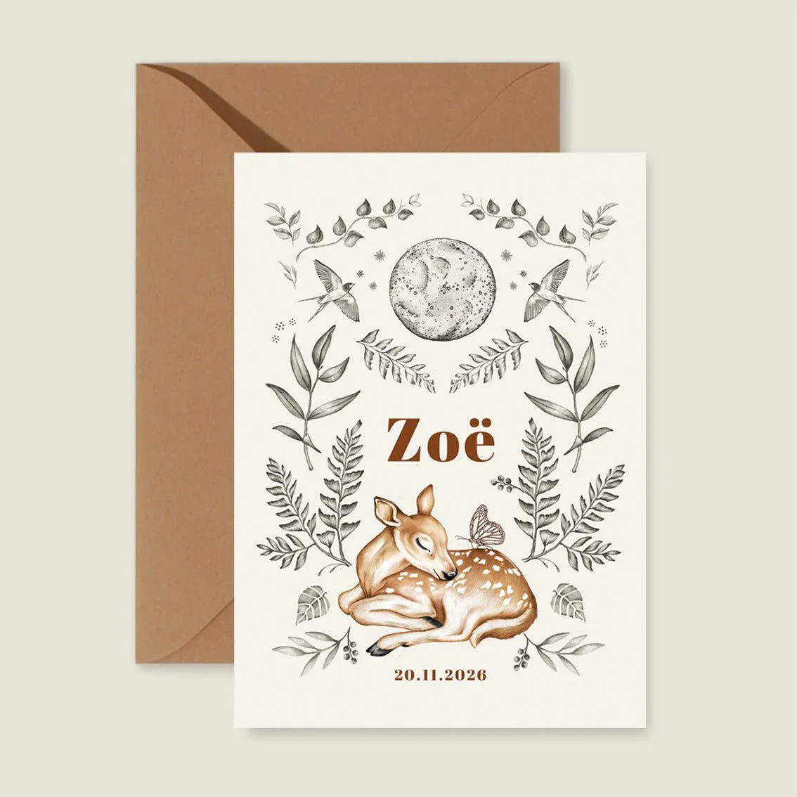 Geboortekaartje Little Dear Offwhite - Story of July