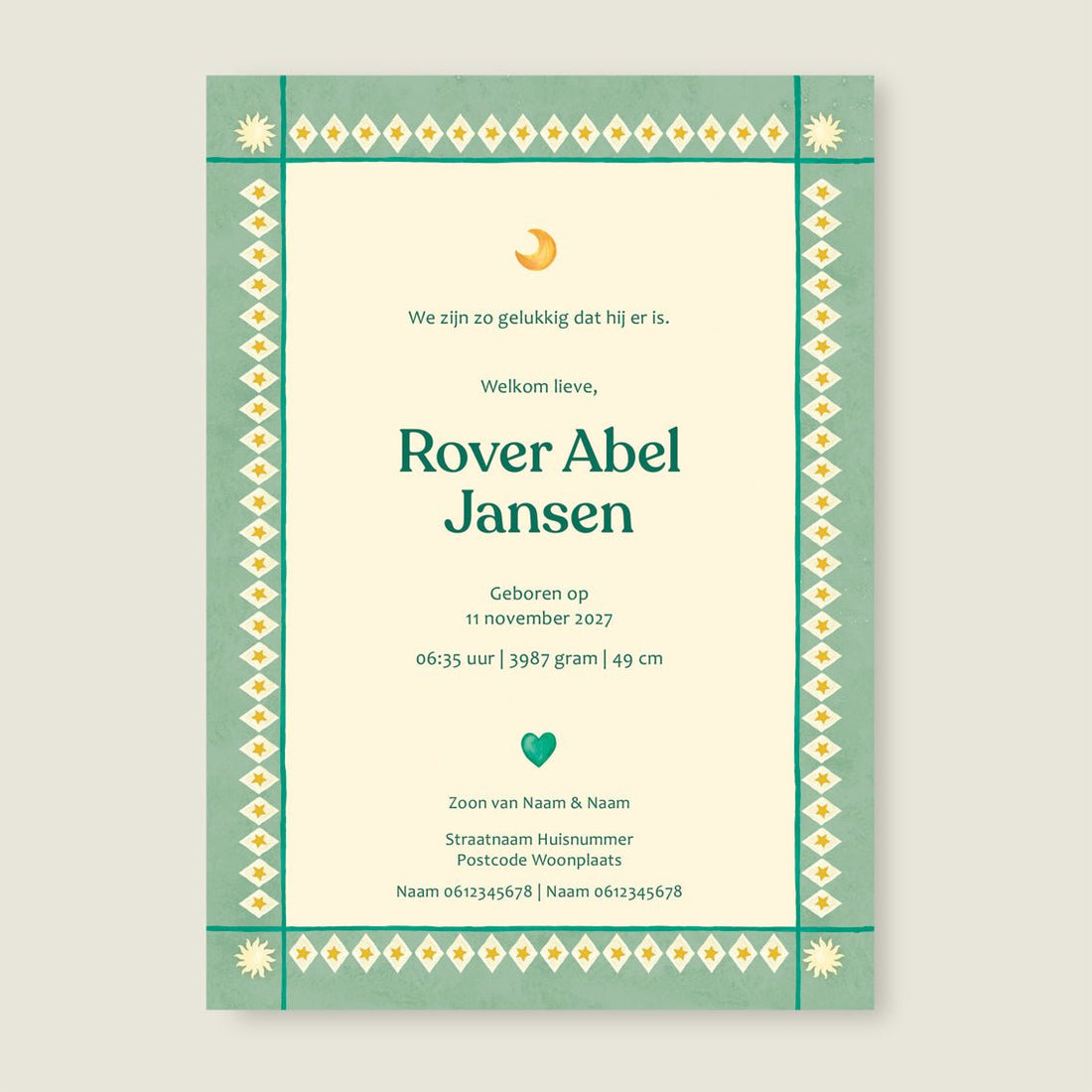 Geboortekaartje Lovely Elephant - Story of July