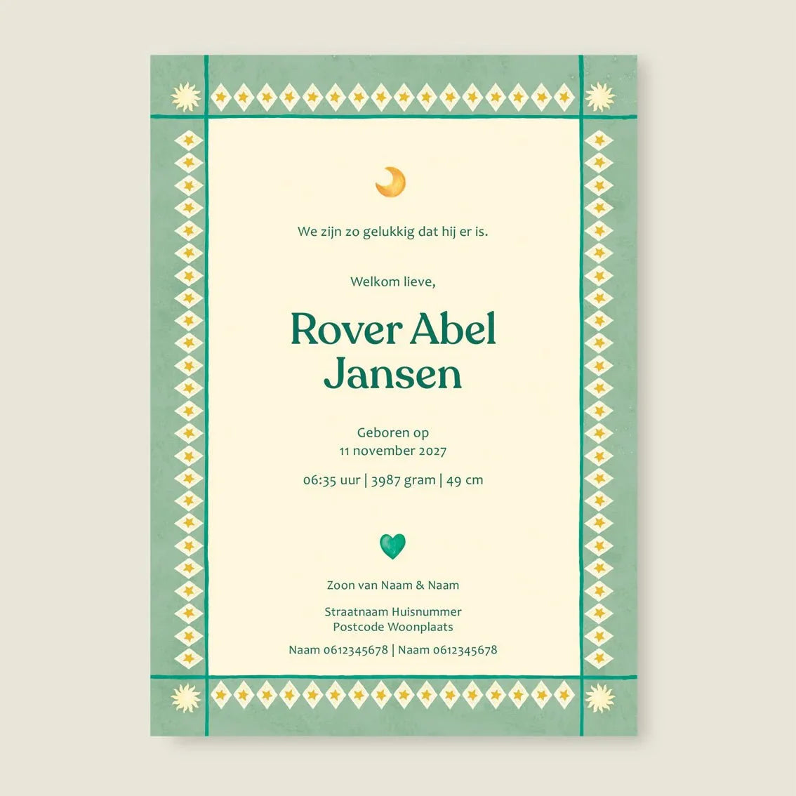 Geboortekaartje Lovely Elephant - Story of July