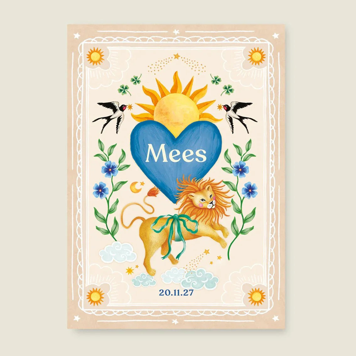 Geboortekaartje Lovely Lion Heart - Story of July