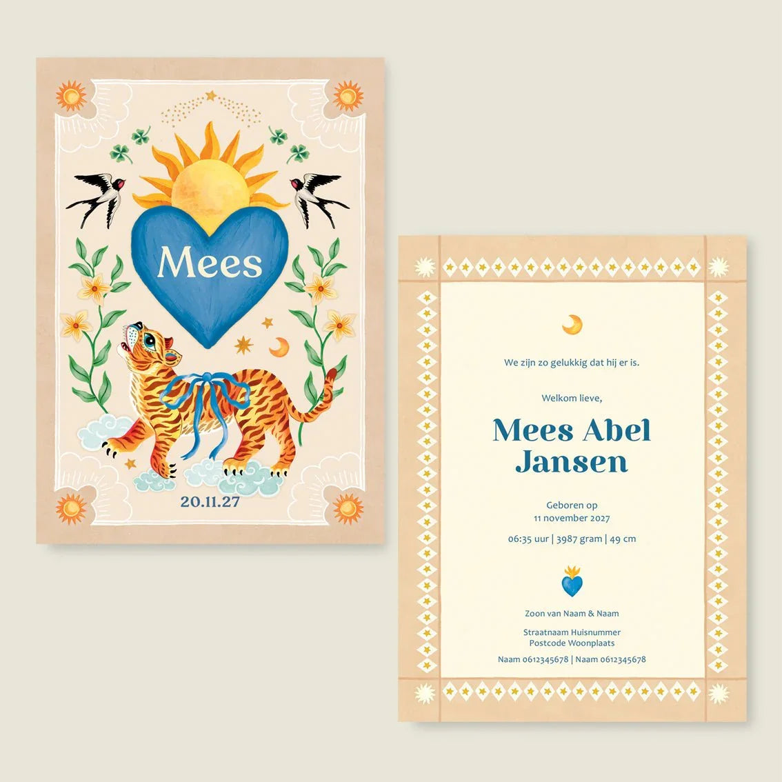Geboortekaartje Lovely Tiger - Story of July