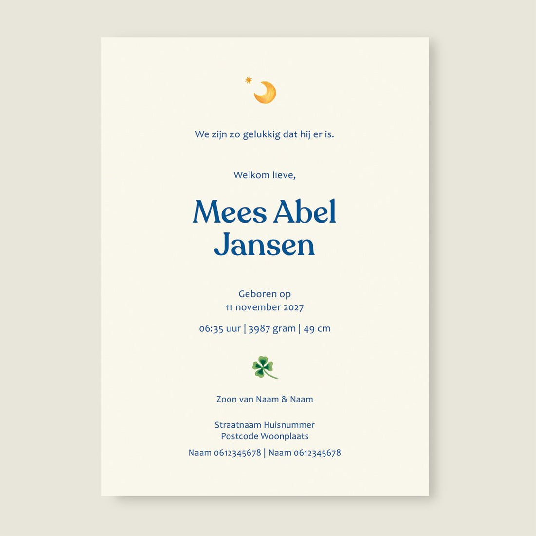 Geboortekaartje Lullabye - Story of July