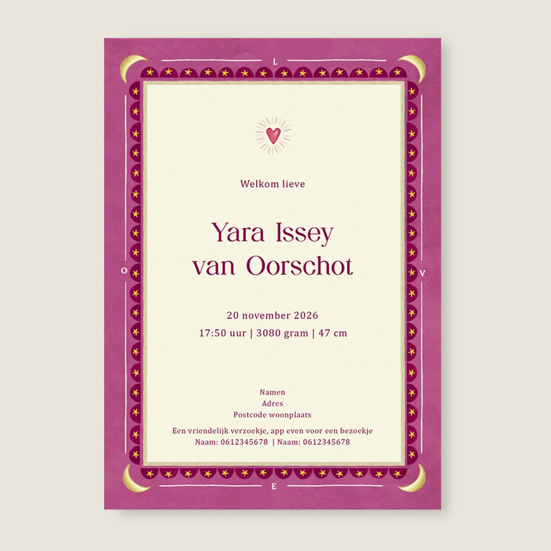 Geboortekaartje Moon Swan Red - Story of July