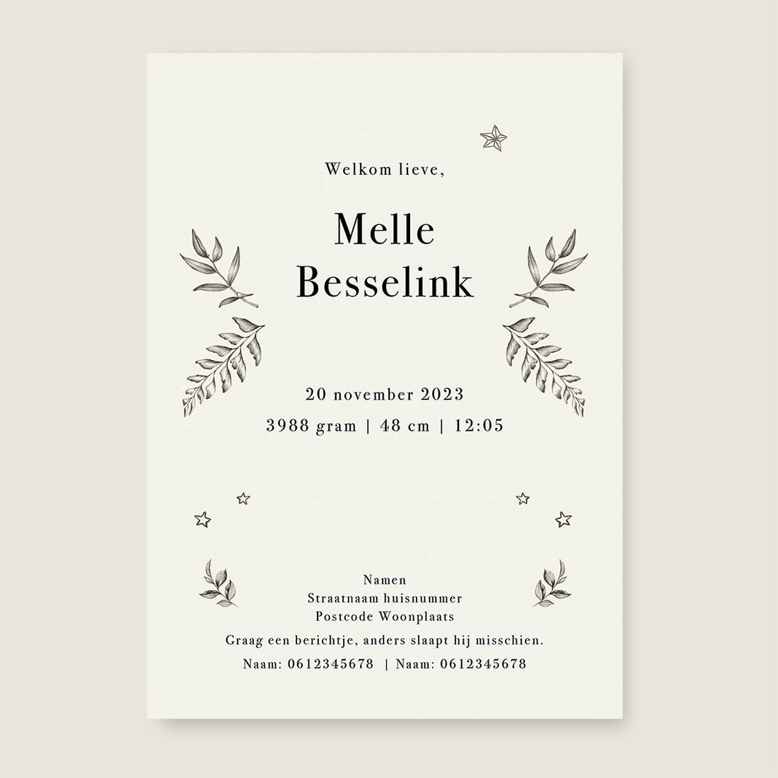 Geboortekaartje Nature Whale - Story of July