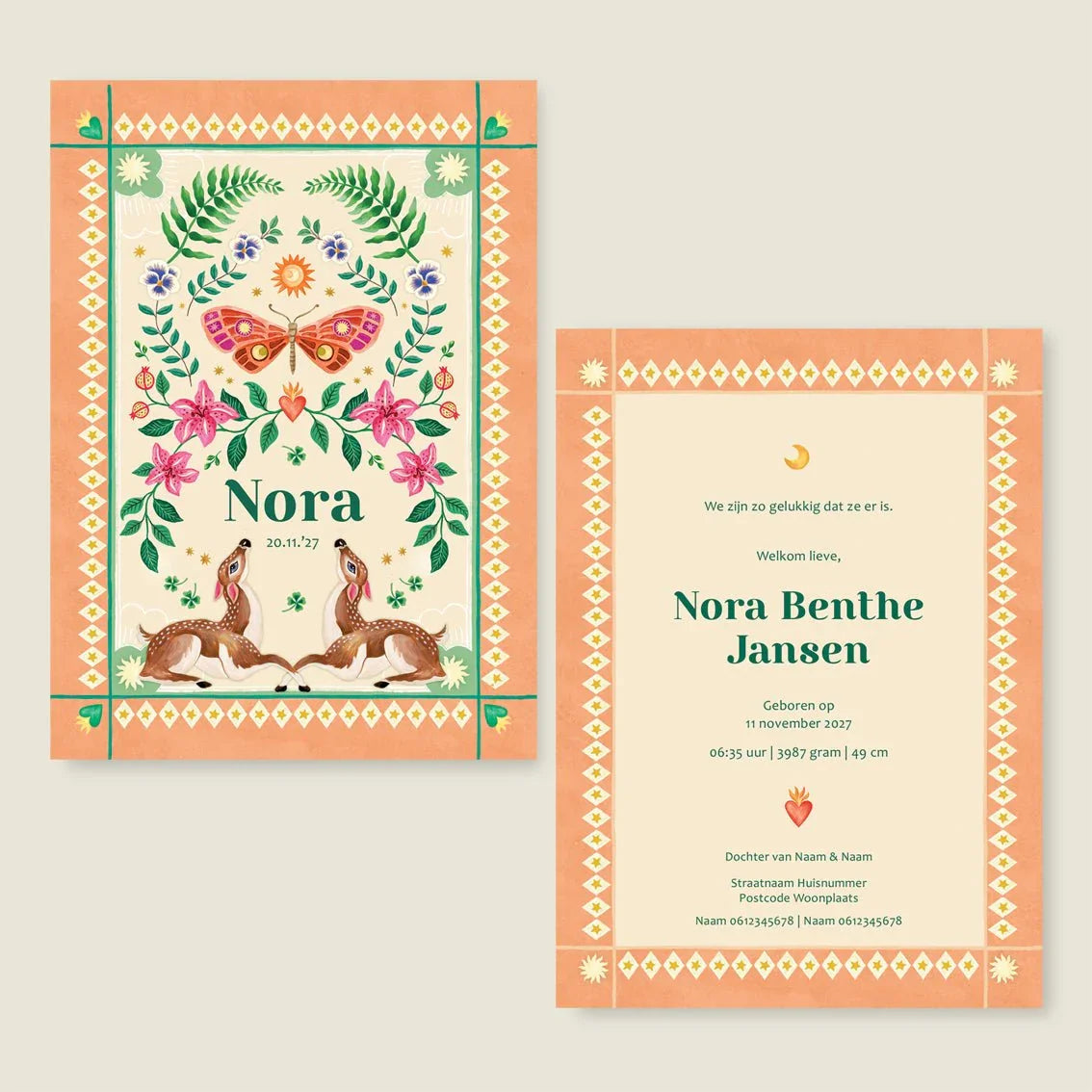 Geboortekaartje Oh Dear Butterfly - Story of July