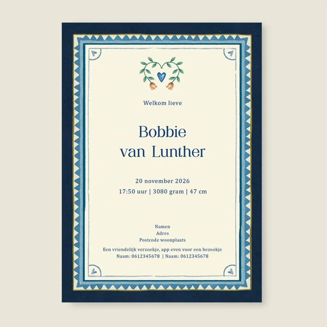 Geboortekaartje Oh Dear Butterfly Blue - Story of July