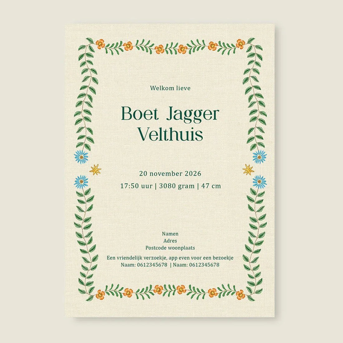 Geboortekaartje Sleep Tight Blue - Story of July