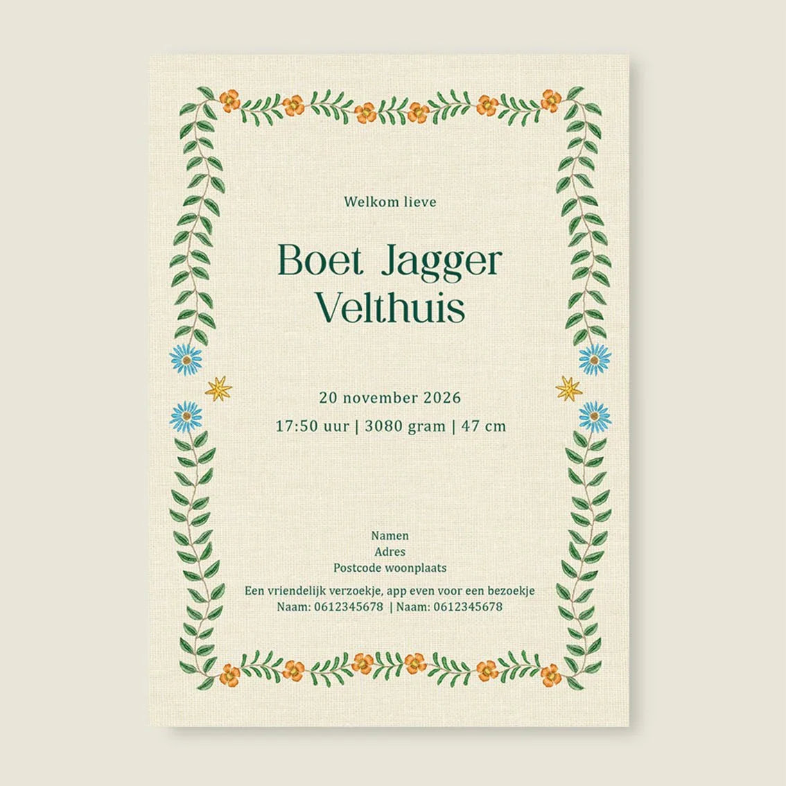 Geboortekaartje Sleep Tight Blue - Story of July