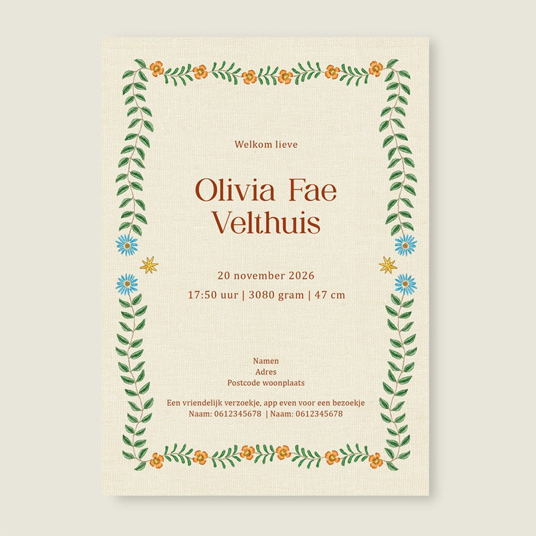 Geboortekaartje Sleep Tight Terra - Story of July