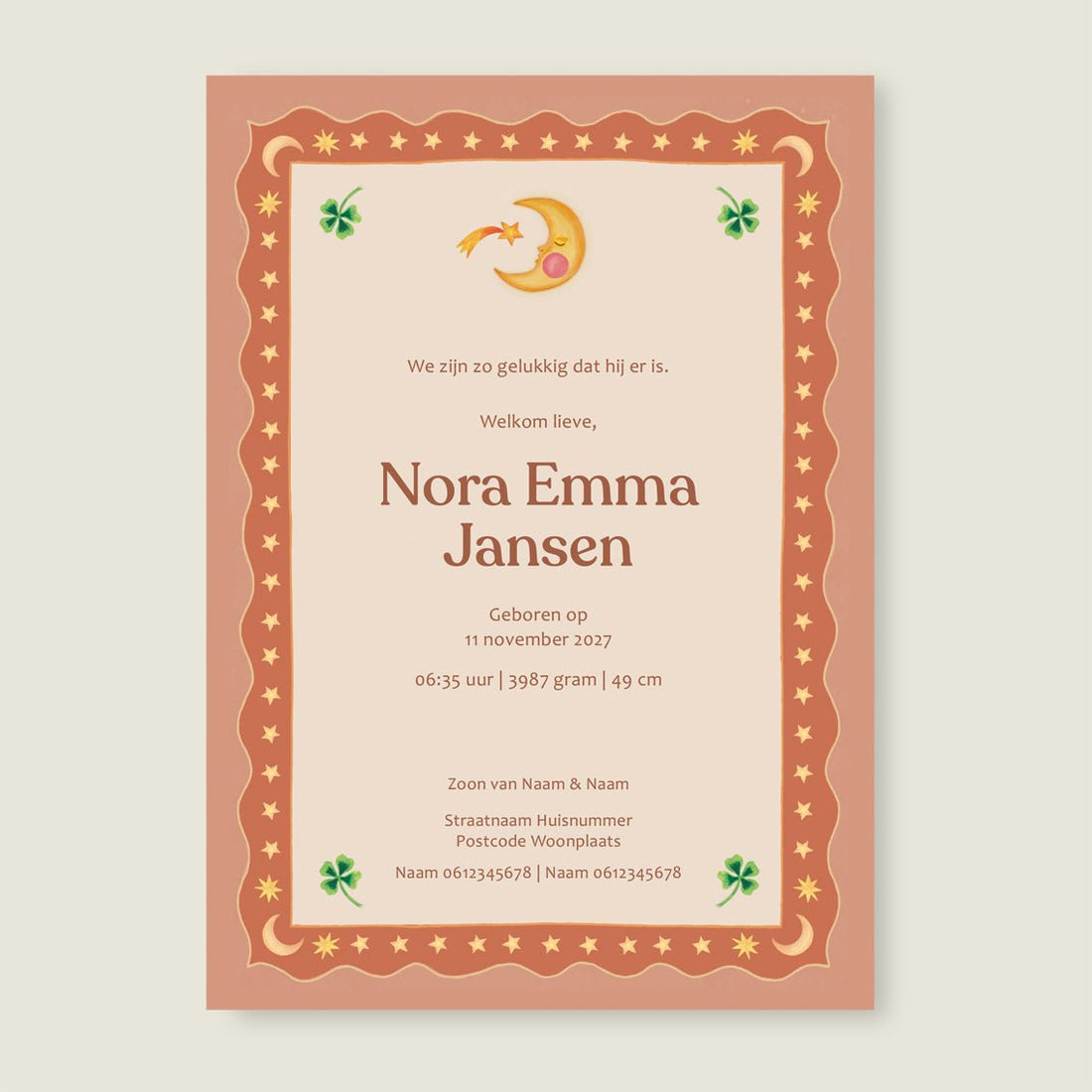 Geboortekaartje Sparrow Heart - Story of July