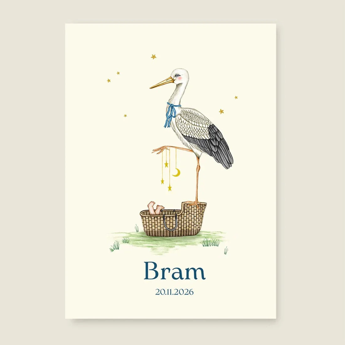 Geboortekaartje Stork Basket - Story of July