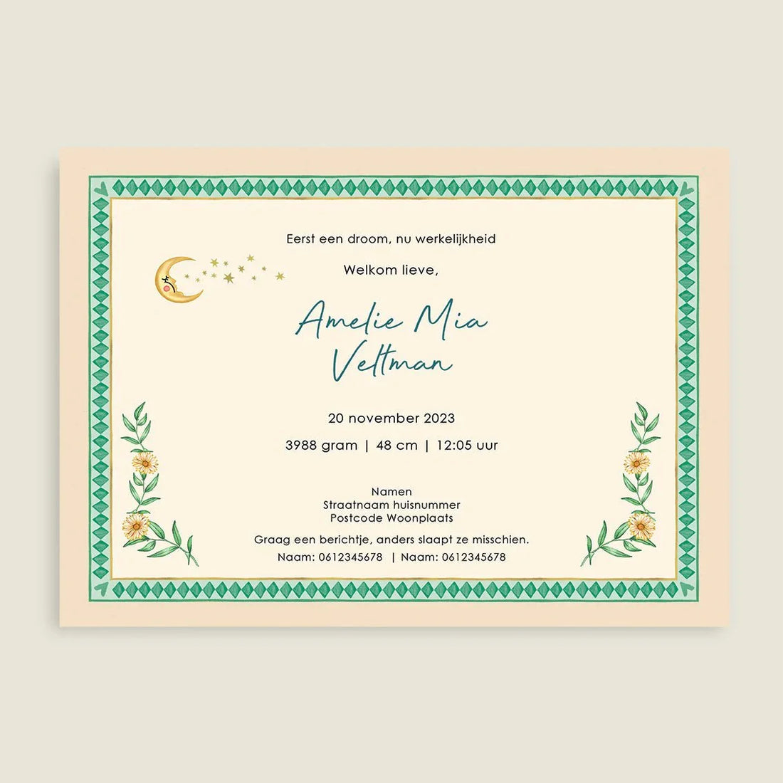 Geboortekaartje Swan Baby - Story of July