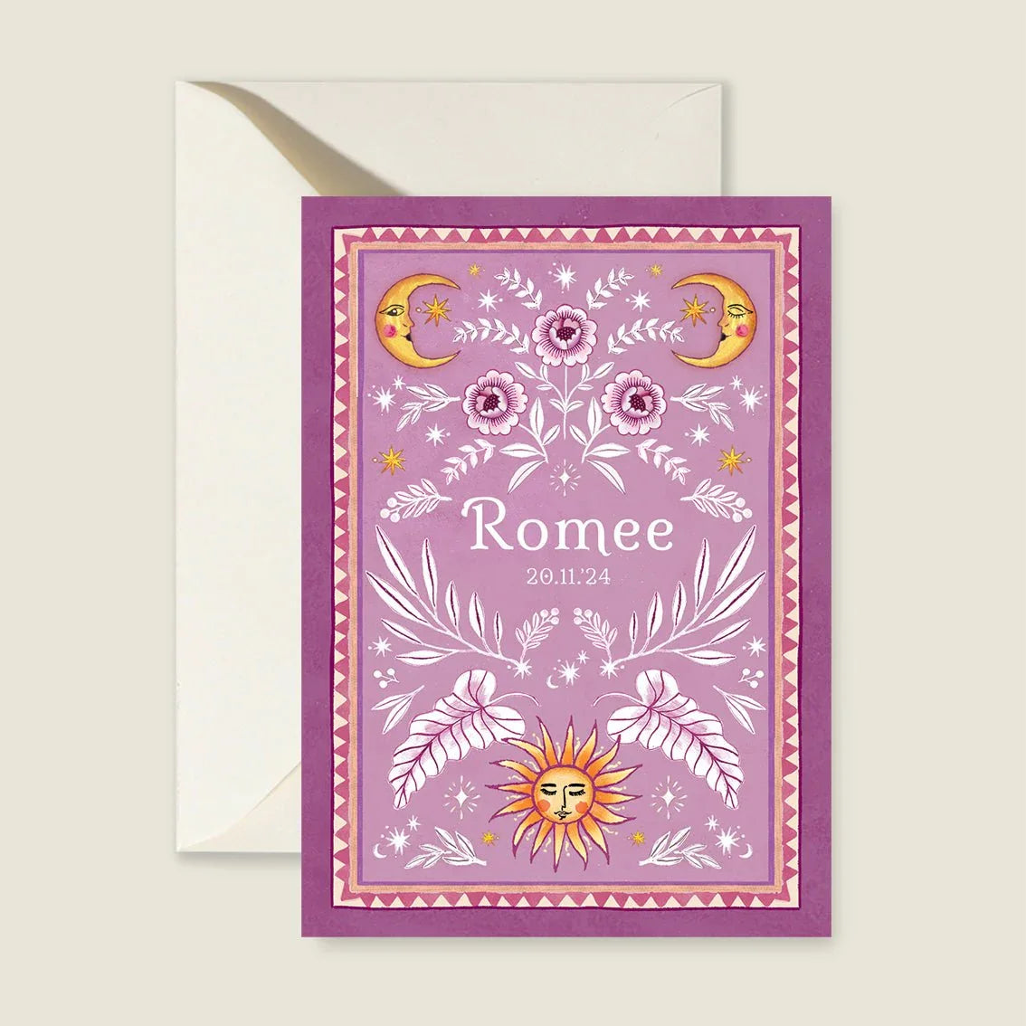 Geboortekaartje To The Moon Lila - Story of July