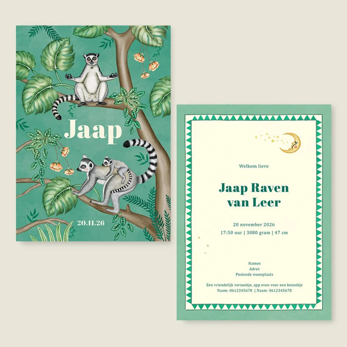 Geboortekaartje Tree Maki - Story of July