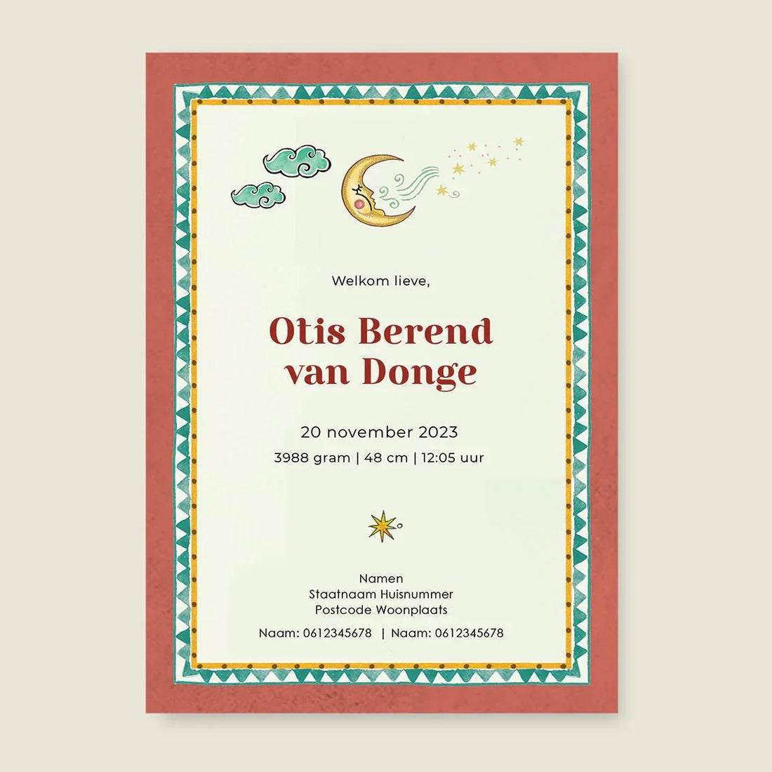 Geboortekaartje Two Pretty Tigers Roest - Story of July