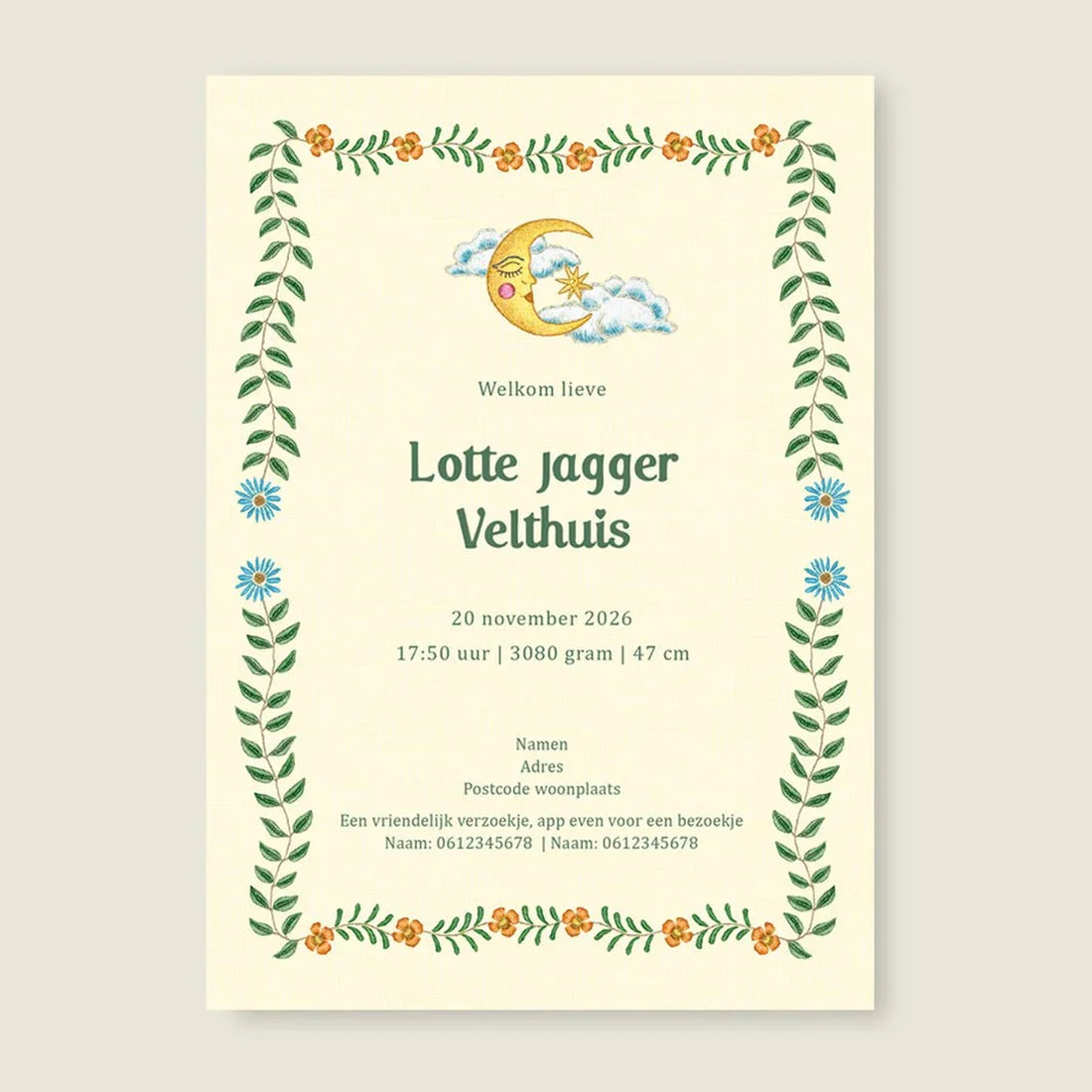 Geboortekaartje Under The Sun - Story of July