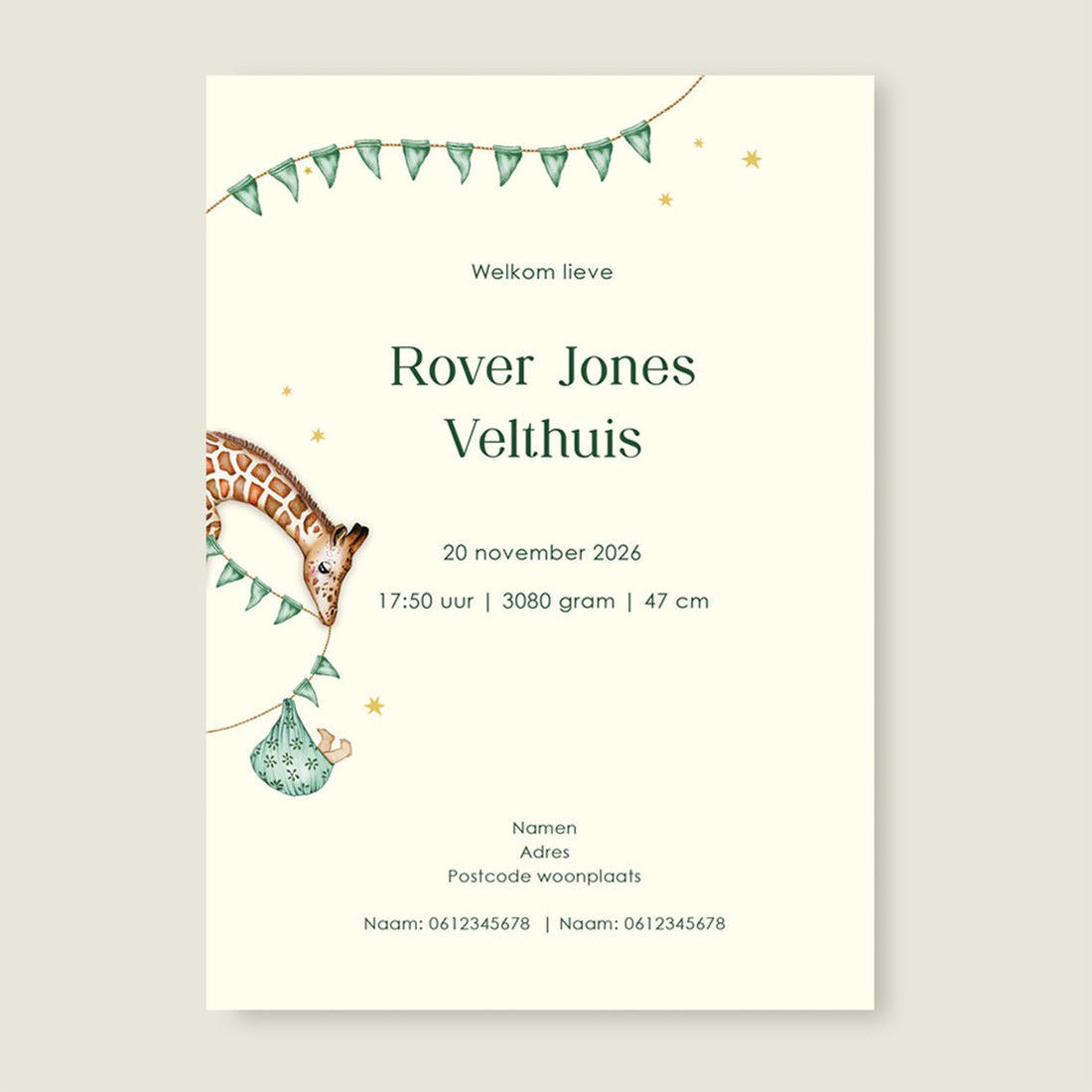 Geboortekaartje Welcome Baby - Story of July