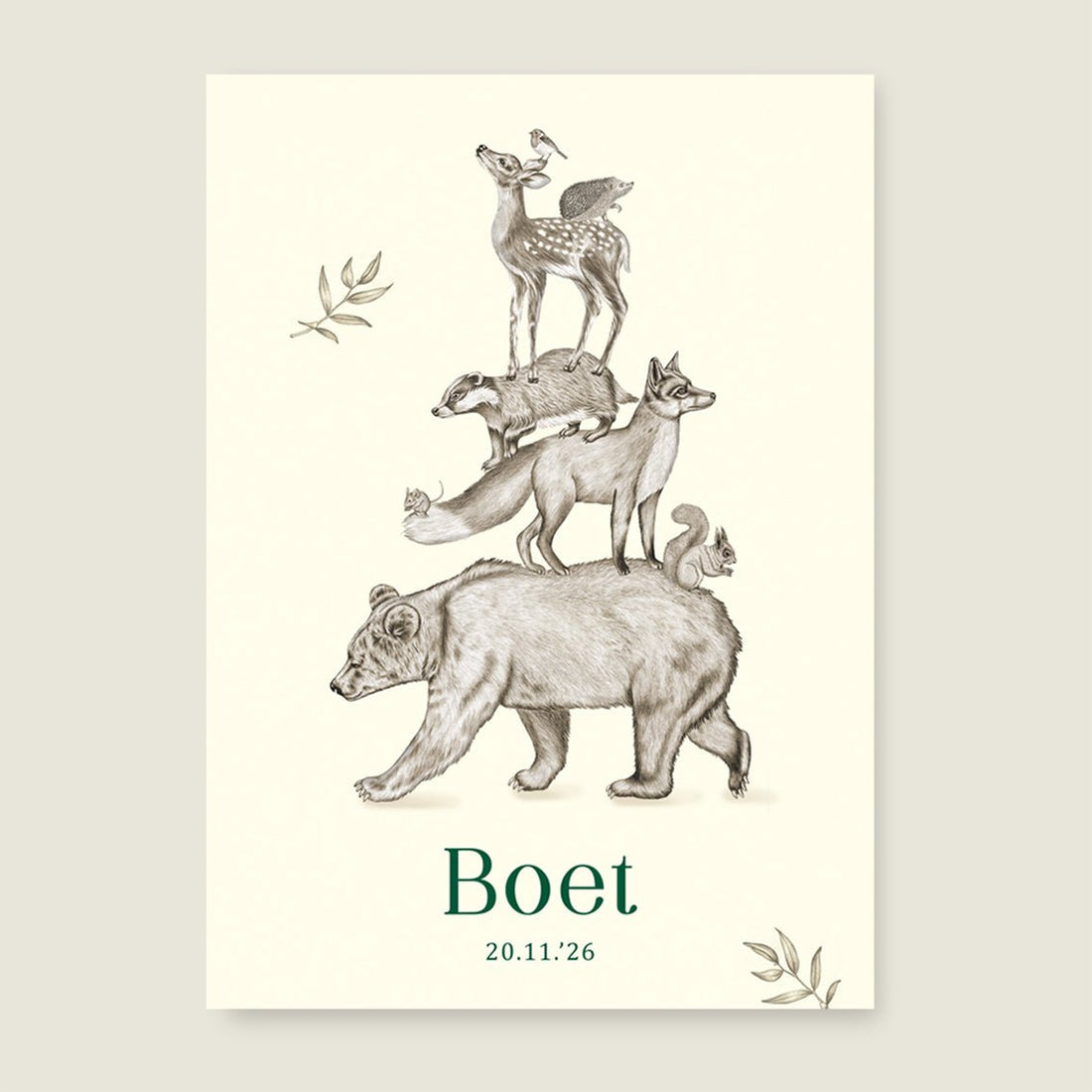 Print Animal Tower Offwhite - Story of July