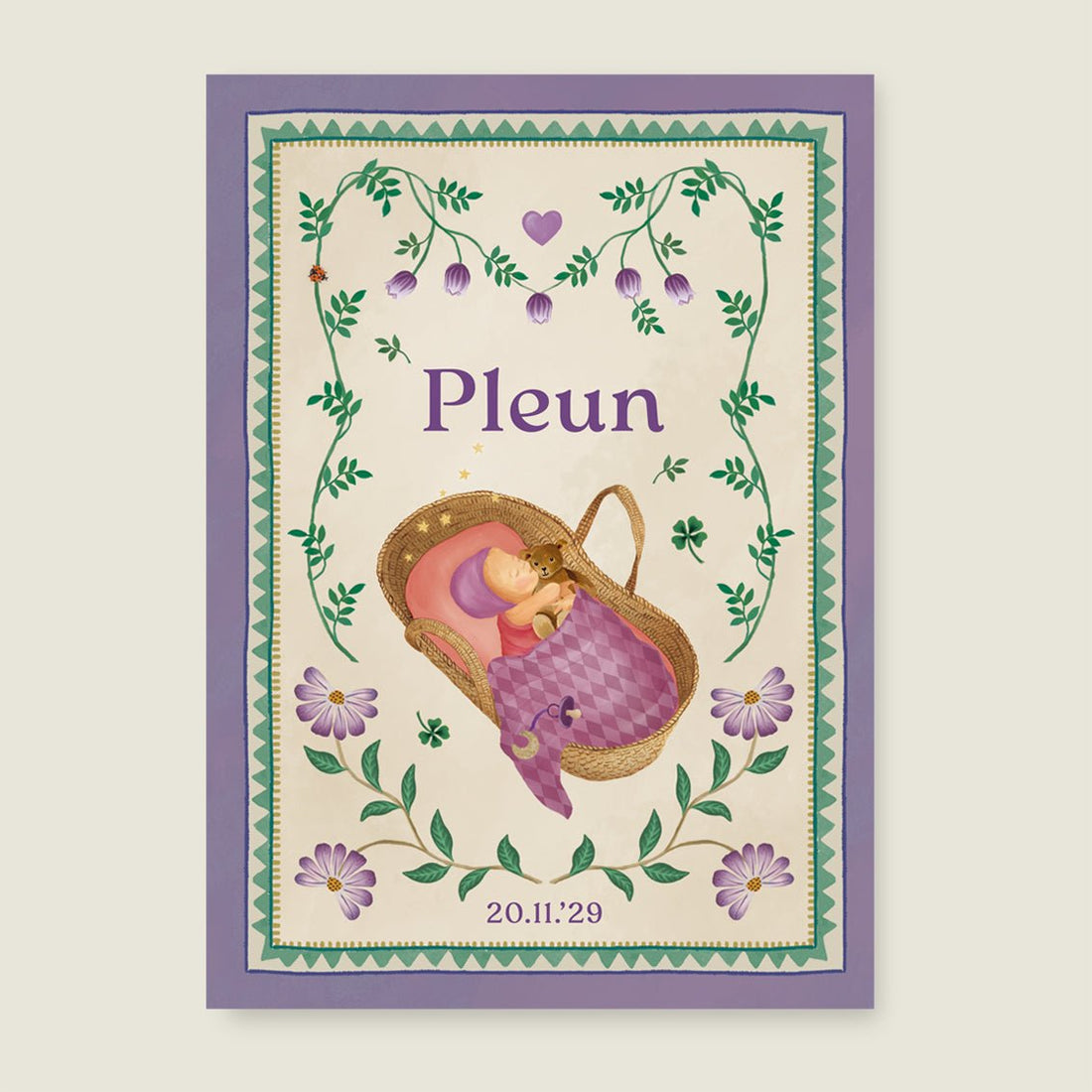 Print Baby Paars - Story of July