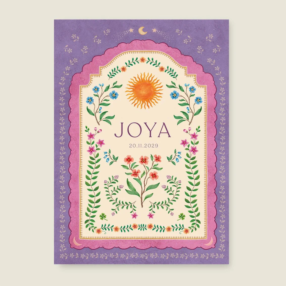 Print Blooming Sun Paars - Story of July