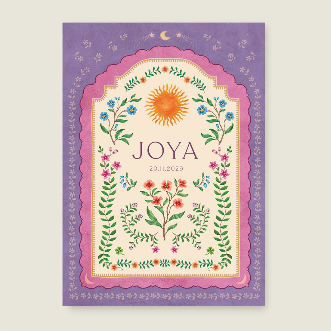 Print Blooming Sun Paars - Story of July