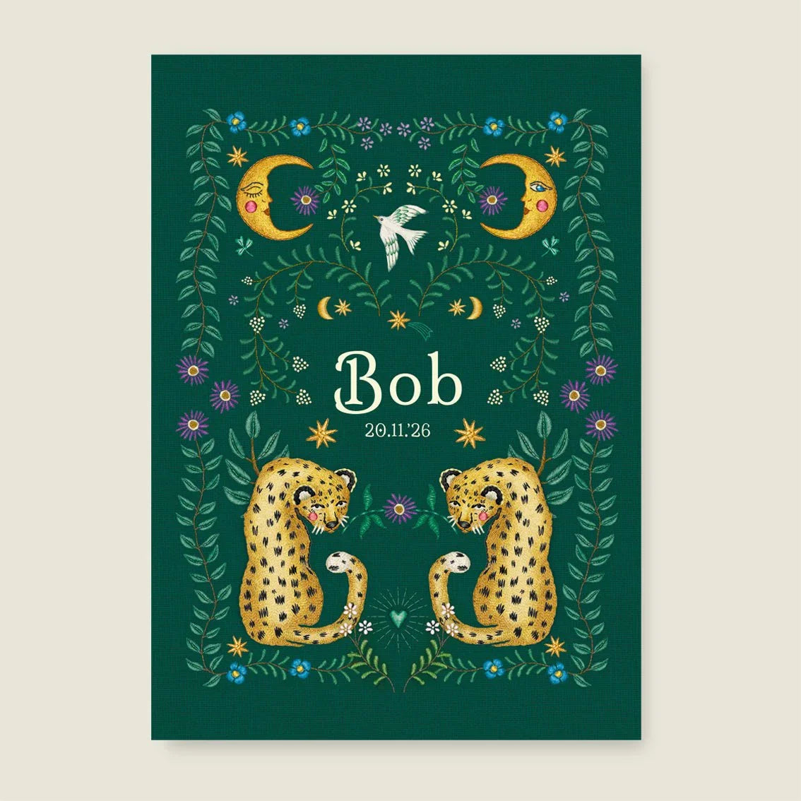 Print Embroider Panter Green - Story of July