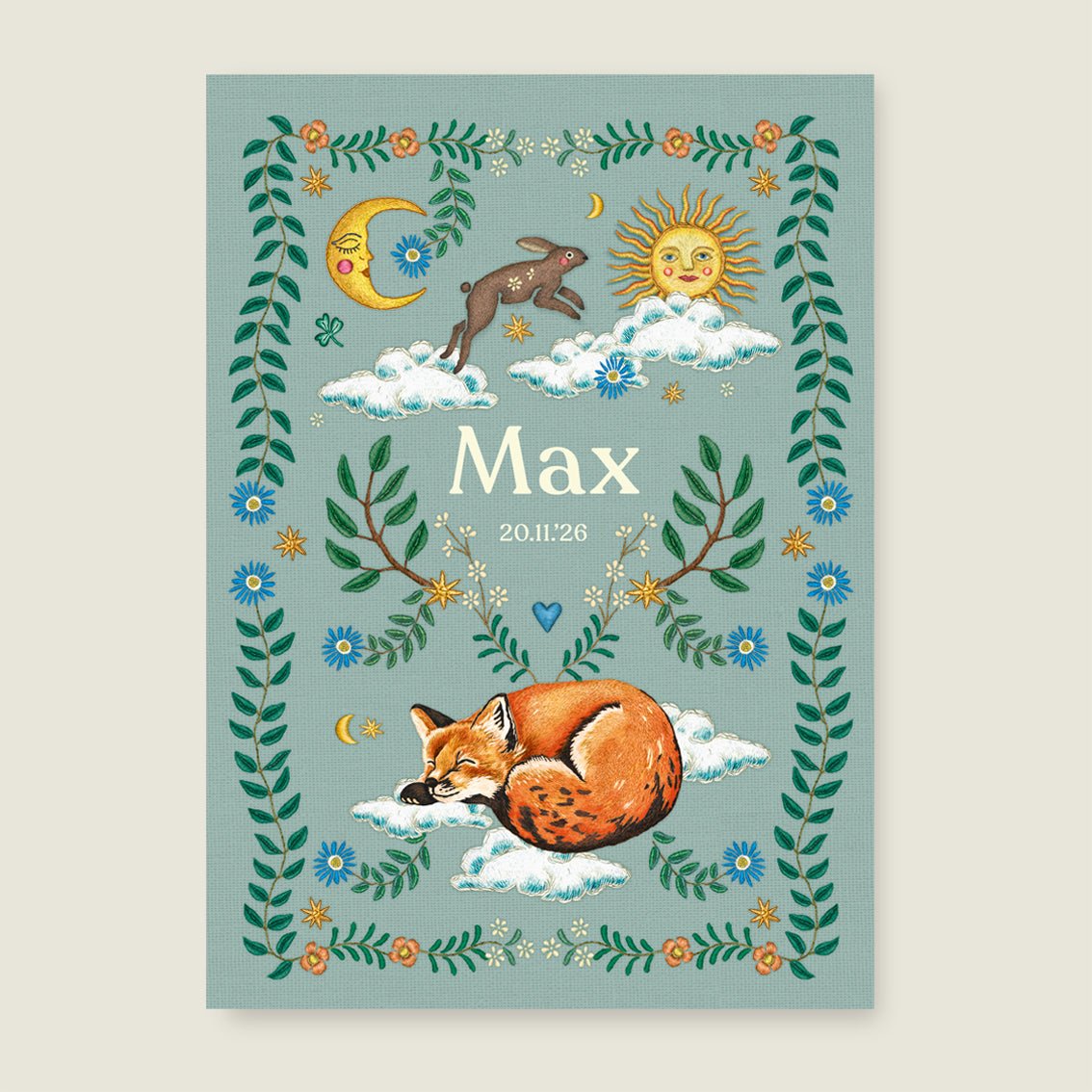 Print Embroider Rabbit Light Blue - Story of July