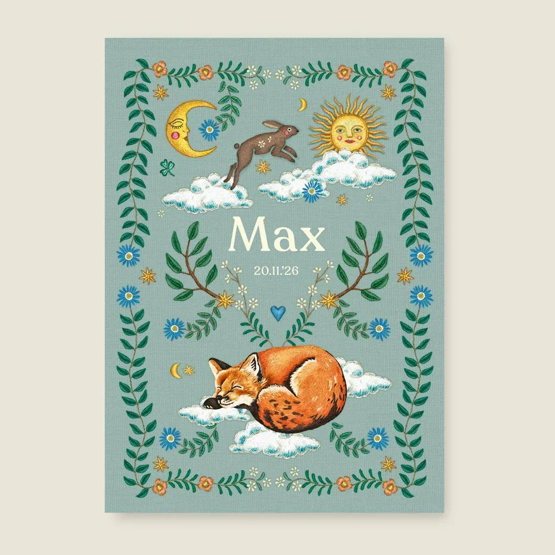 Print Embroider Rabbit Light Blue - Story of July