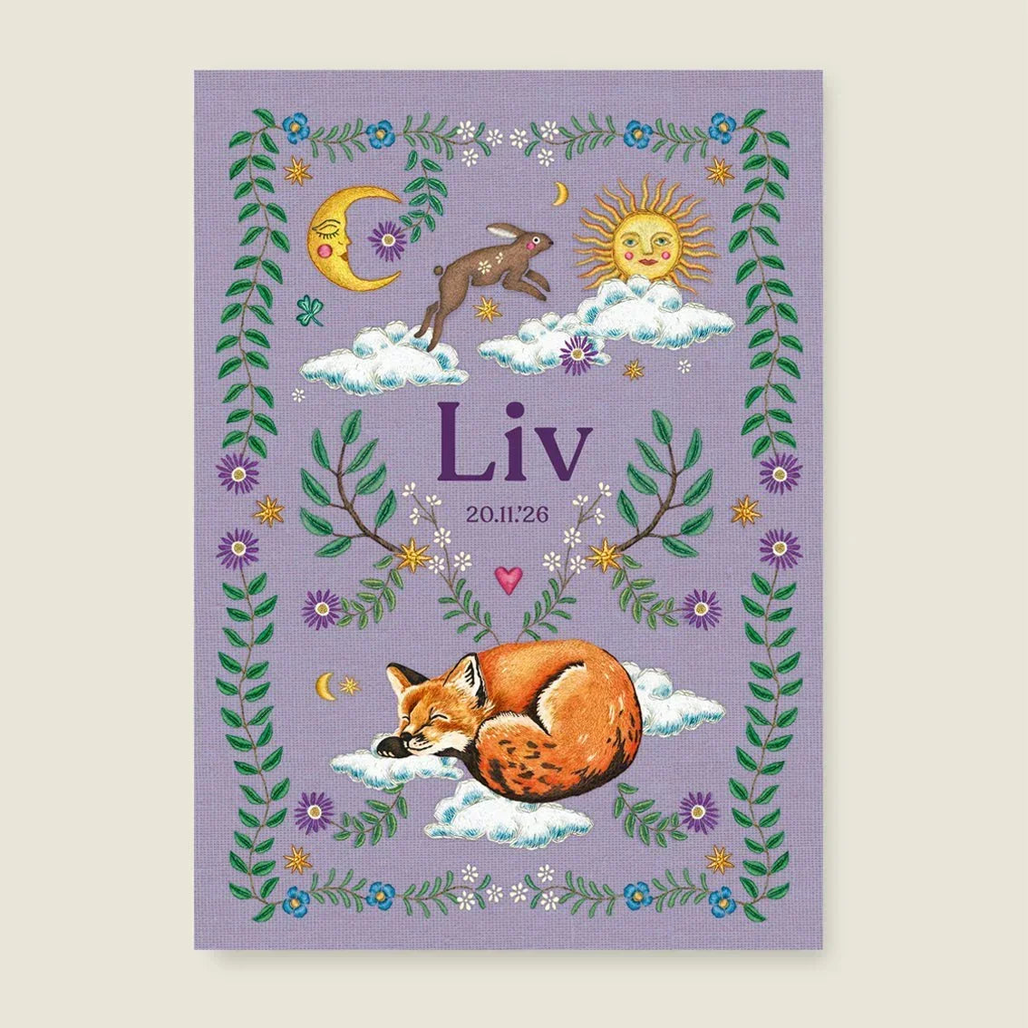 Print Embroider Rabbit Paars - Story of July