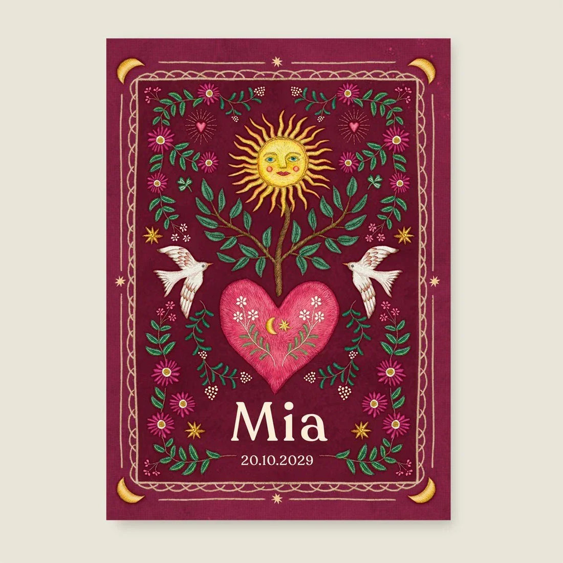 Print Heart Bird Red - Story of July