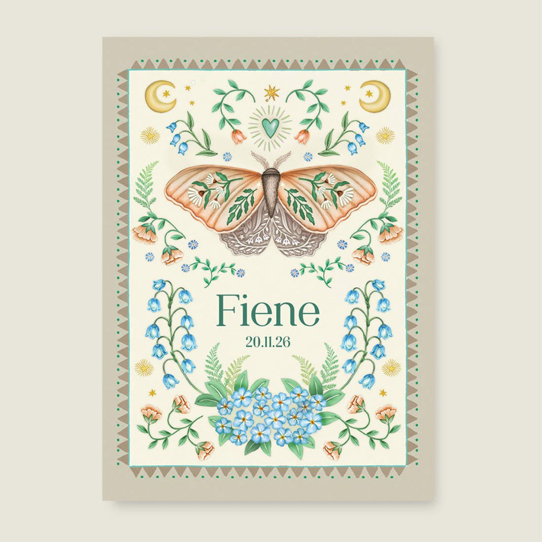 Print Moon Moth Offwhite - Story of July