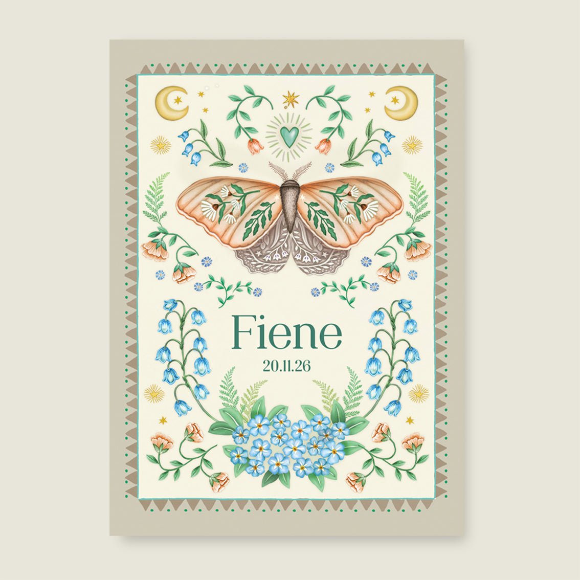 Print Moon Moth Offwhite - Story of July
