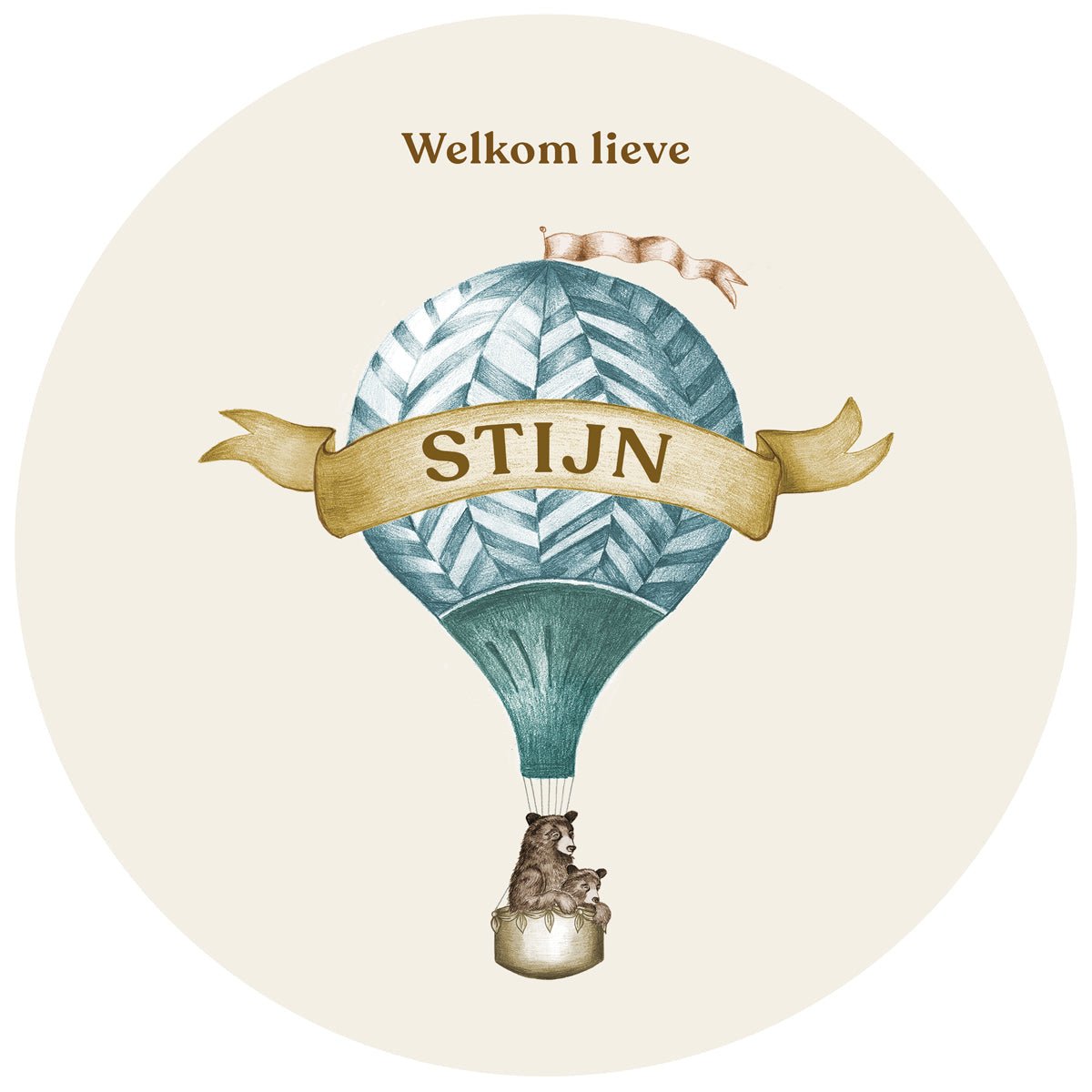 Raamsticker Bear Balloon Blue - Story of July