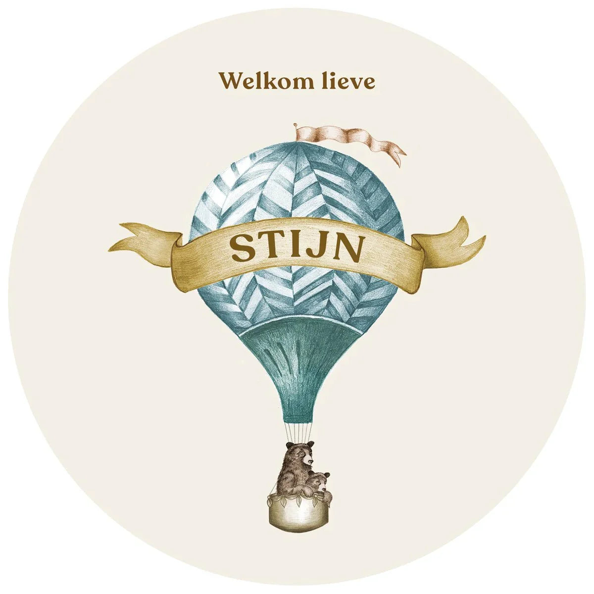 Raamsticker Bear Balloon Blue - Story of July