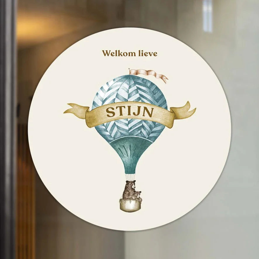 Raamsticker Bear Balloon Blue - Story of July