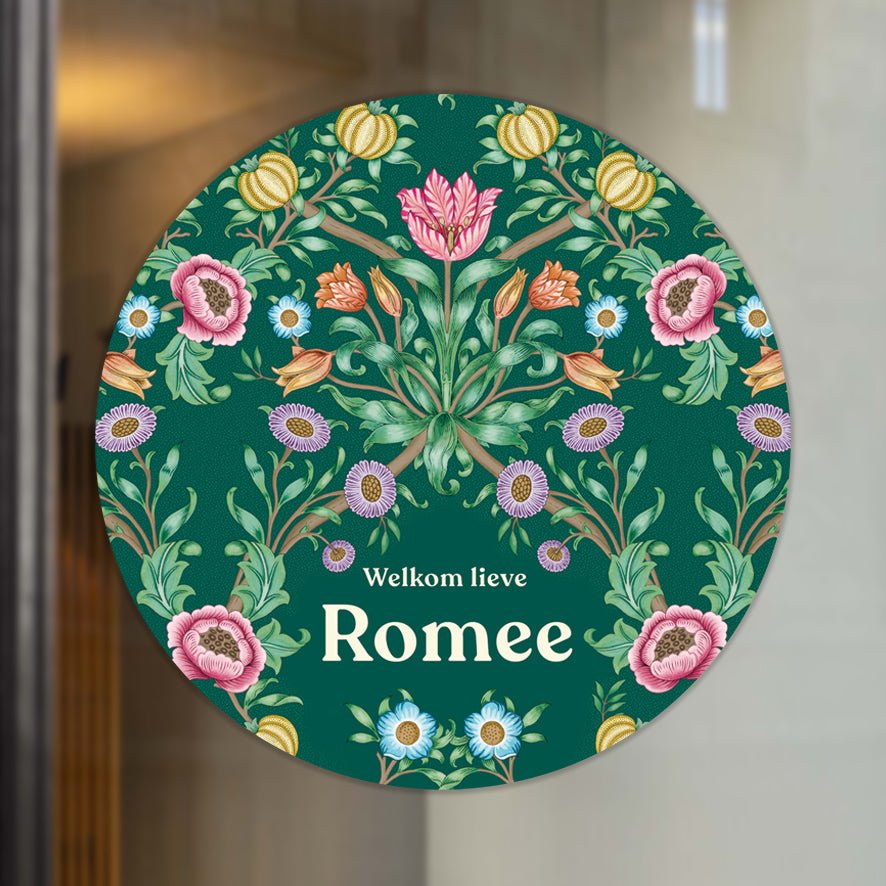 Raamsticker Blooming Flowers Green - Story of July