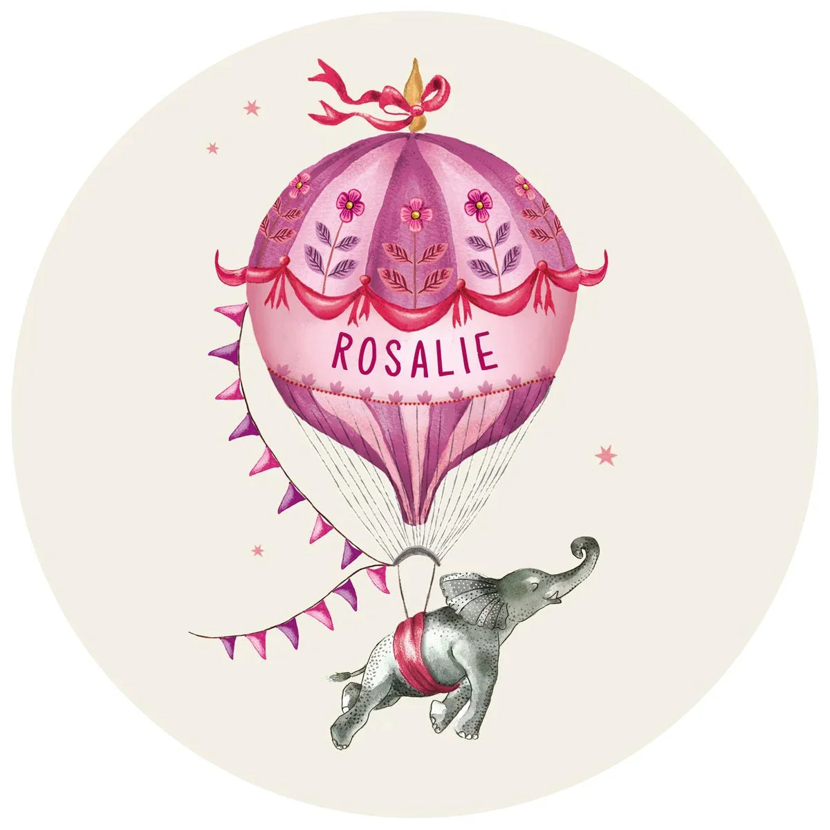 Raamsticker Elephant Balloon Lila - Story of July