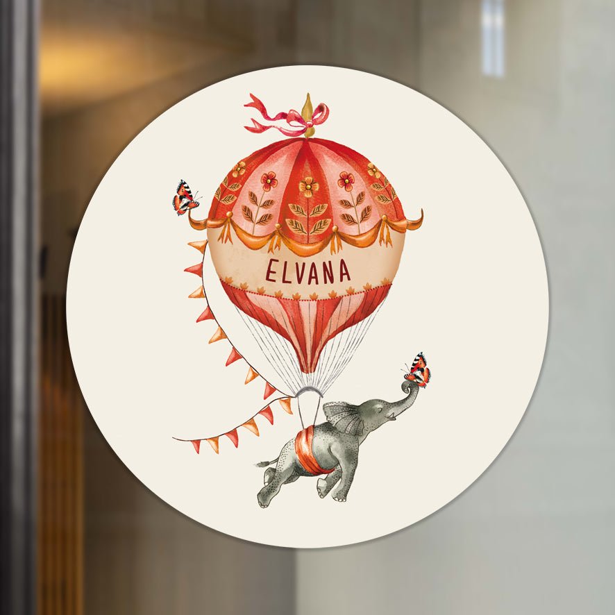 Raamsticker Elephant Balloon Orange - Story of July