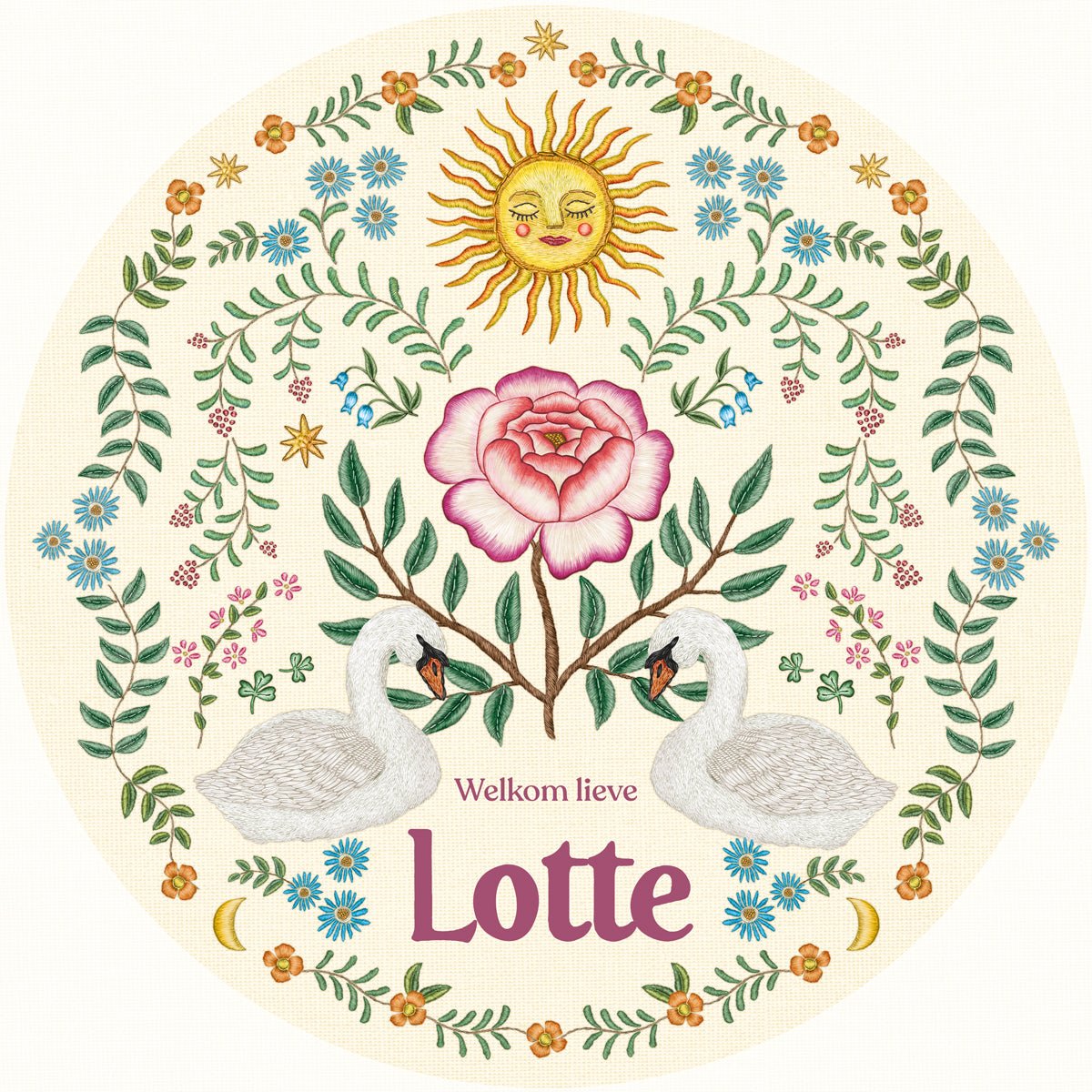 Raamsticker Swan Rose - Story of July