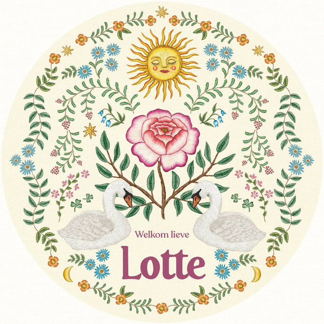 Raamsticker Swan Rose - Story of July