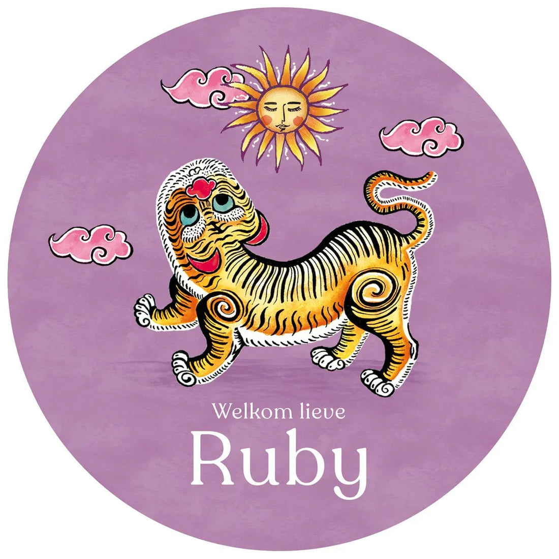 Raamsticker Tiger Purple - Story of July