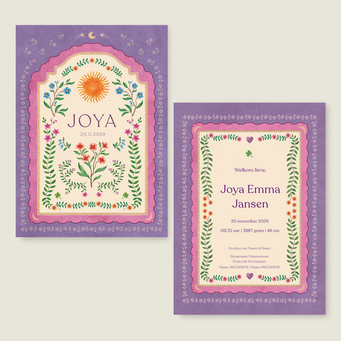 Sample Blooming Sun Paars - Story of July