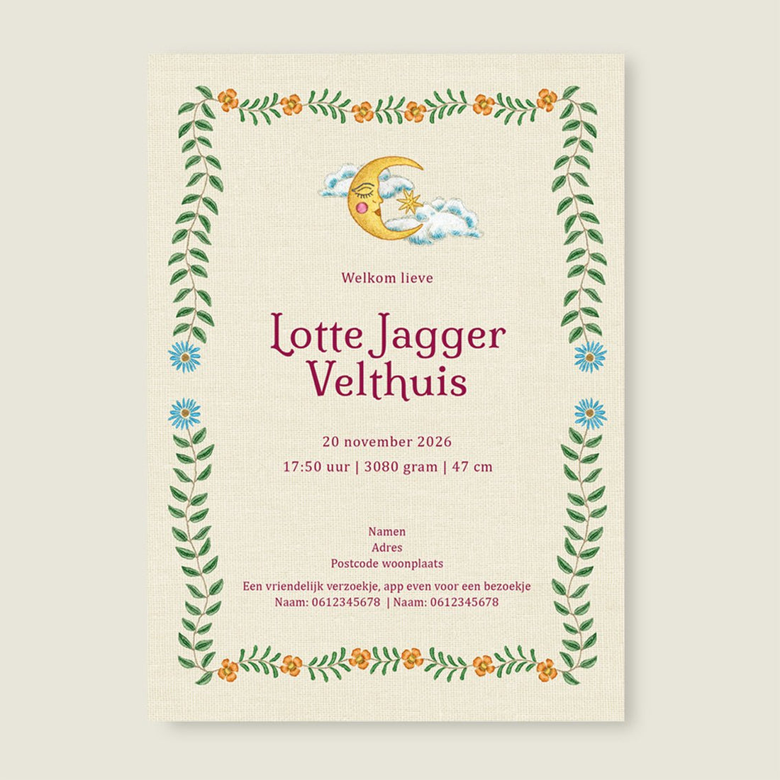 Sample Embroider Heart Offwhite - Story of July